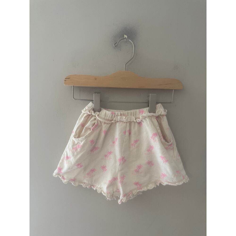 $13 ADD ON zara shorts girls cream ruffle shorts palm tree 4Y cotton on h&m